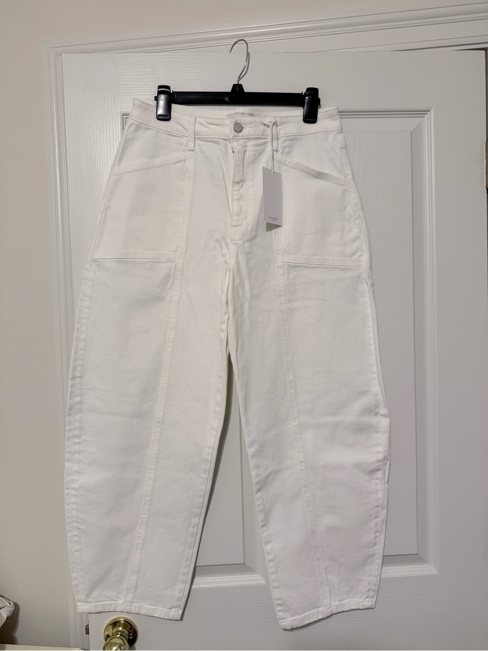 Flying Monkey White Boyfriend Jeans with Patch Pockets